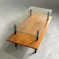 Table basse scandinave à plateau inférieur en teck et platea… (photo 2)