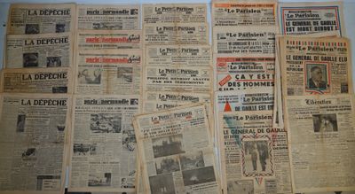 Important Lot DE Coupures DE Journaux 1940-1970 :