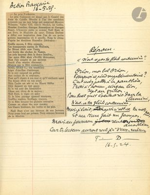 an old document with a handwritten poem on it
