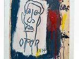 une image représentant une peinture du visage d'un homme sur une feuille de papier