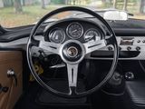 steering wheel and dashboard of a classic car in a wooded area