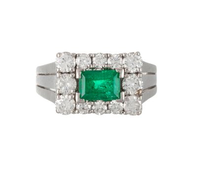 an emerald and diamond ring