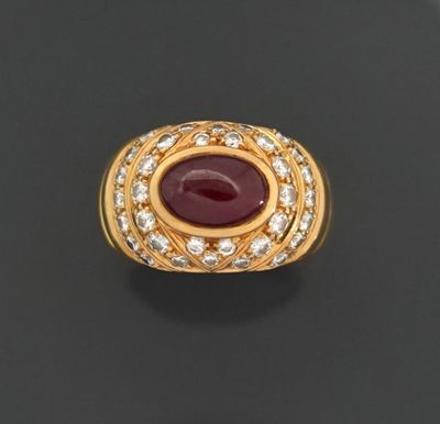 Repossi Bague dôme en or jaune 18k 750 millièmes ornée de li…