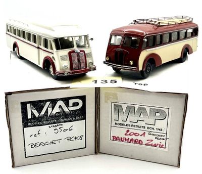 MAP – France Réunion de 2 autocars, résine, 1/43e, montage p…