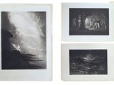 quatre photos en noir et blanc représentant des personnes dans une forêt
