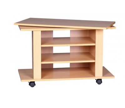Meuble TV pivotant sur roulettesdécor chêne , 75x38x51 cm-re…