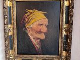 un tableau représentant un homme avec un bandana jaune sur la tête