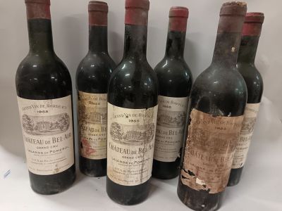 6 bt château de Bel Air 1955 GC Lalande Pomerol (étiquettes …