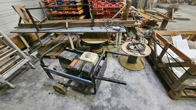 a lot of junk in the garage of a building