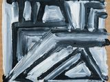une image représentant une peinture d'une maison en noir et blanc