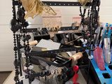 a picture of a desk with a lot of jewelry on it