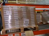 a pallet with a lot of boxes on it in a warehouse