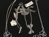silver plated necklace and bracelet set with purple crystal stones