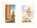 two paintings of a man and a woman on a horse and a man on a horse and a woman on a horse and a man on a horse