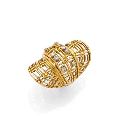 a diamond - set gold ring, by cartier