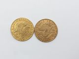 deux souverains d'or britanniques, dont l'un est un souverain et l'autre est un souverain