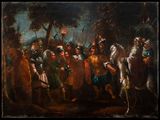 an image of a painting of a group of people dressed in armor