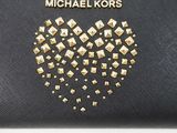 michael kors black wallet with gold studded heart