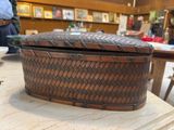 a wooden box sitting on top of a table