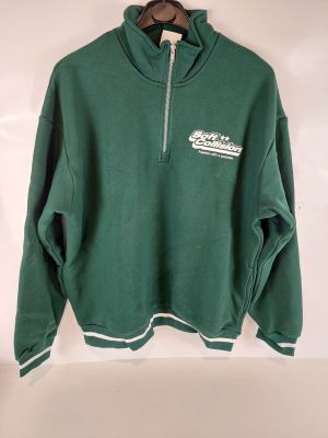 BERSHKA-Sweat-shirt quart de zip-Vert sapin-Taille M-Soft Co…