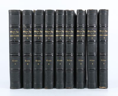 a set of six black books sitting on top of each other