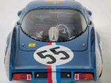 a model of a blue race car with a number 55 on it