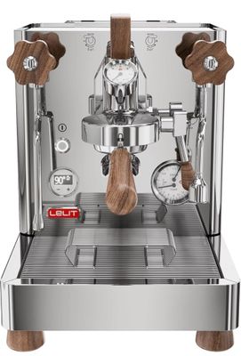 a close up of a coffee machine on a white background