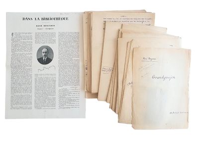 un vieux livre contenant une pile de feuilles et la photo d'un homme en costume
