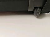 a close up of a piece of luggage on a table