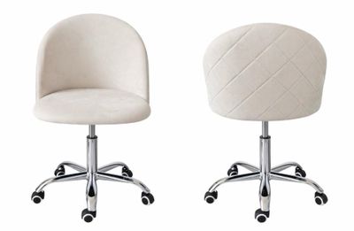 Lot de 4 chaises de bureau sur roulettes velours couleur cha…