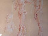 un dessin représentant un homme et une femme allongés sur un lit