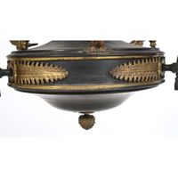 LUSTRE EMPIRE en bronze à double patine à 6 lumières à décor… (photo 5)