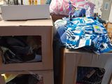 two boxes stacked on top of each other in a warehouse