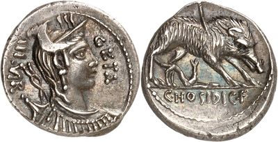 a silver coin with an image of a horse on it