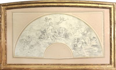 Dans le style du XVIIIème siècle Projet d'éventail : Vénus e… - Photo 1