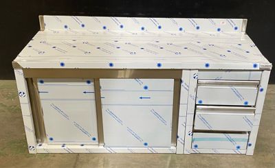 a picture of a desk made out of cardboard