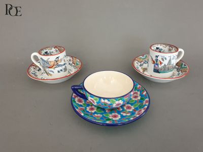 Ensemble de trois tasses en faïence comprenant : - LONGWY, T… - Photo 1