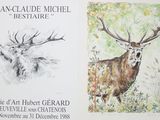 painting of a deer and a stag in a field of flowers