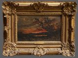 an image of a painting of a landscape with a tree in the foreground