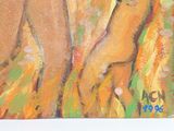 a painting of a naked woman in a field of grass