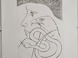 un dessin en noir et blanc d'un homme et d'une femme