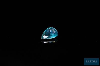 a blue diamond on a black background