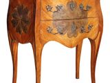 une image d'une commode en bois avec un plateau en marbre