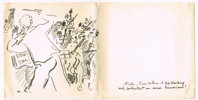 André HAMBOURG (1909-1999) / Ensemble de 4 cartes de vœux pe…