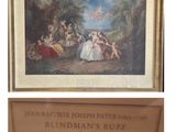 deux photos d'un tableau représentant une réunion de famille dans un cadre boisé