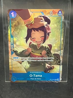 the card has a picture of a woman holding a snake