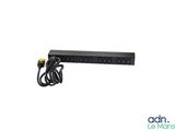 a close up of a power strip on a white background