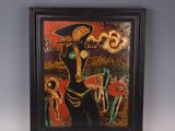 an image of a painting of a woman with flowers in her hand