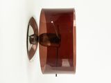 an image of a wall mounted clock on a white wall