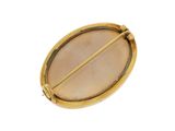 an image of a close up of a gold broochle on a white background